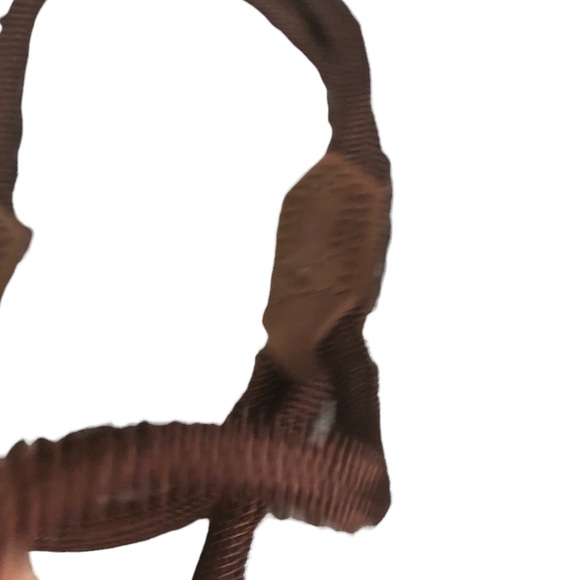 Brown Dog Leash Pet Heavy Duty Vegan Leather Detail Silver Tone Slide Latch Hook - Picture 3 of 5